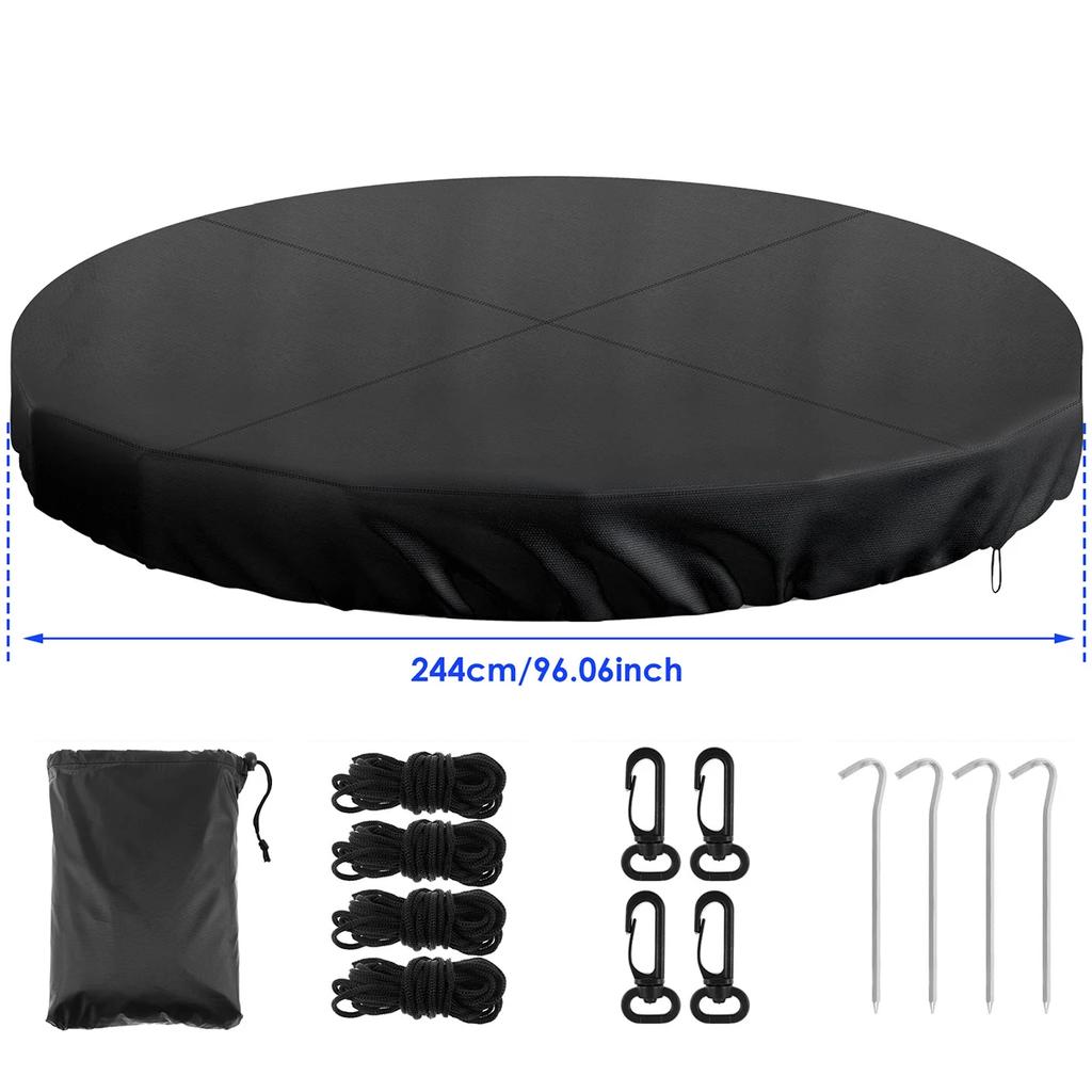Kulatý kryt na bazén se stahovací šňůrkou Pevná voděodolná a prachotěsná 210D oxfordská tkanina Venkovní kryt chránič na zapuštěný bazén