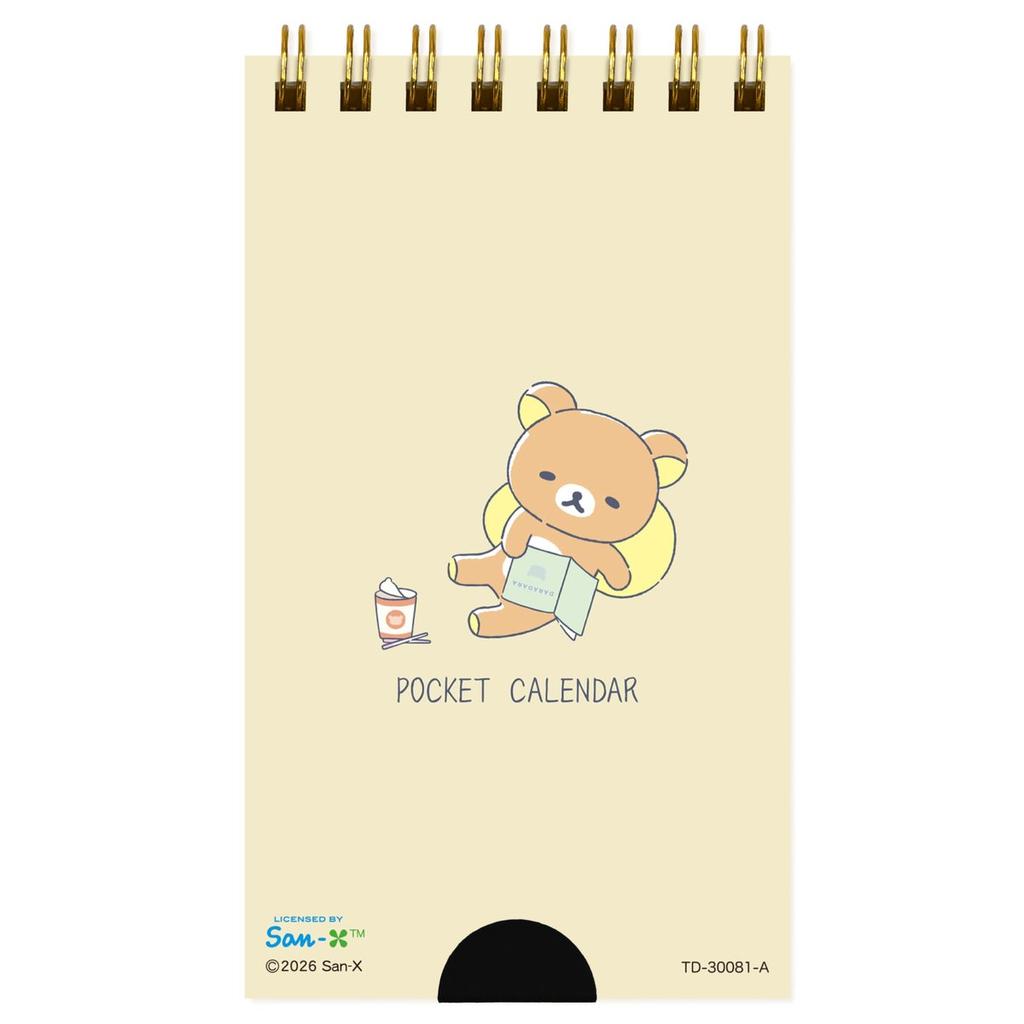 TODAN Rilakkuma 2027 Pocket Calendar TD-30081-A Compact Mini Desk Calendar Portable Planner Schedule Memo Book San-X Japan