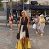 2026 European and American Ins Internet Celebrity Dress, Color Matching Lace-up Backless Sexy Big Swing Dress