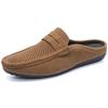 Summer Men Casual Shoes Leather Moccasins Breathable Slip On Boat Shoes Italian Luxury Brand Mens Driving Loafers Brown Blue