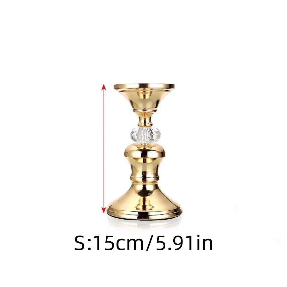 

Gold Metal Tabletop Candle Holders Candlelight Dinner Props Suitable for Wedding Anniversary S