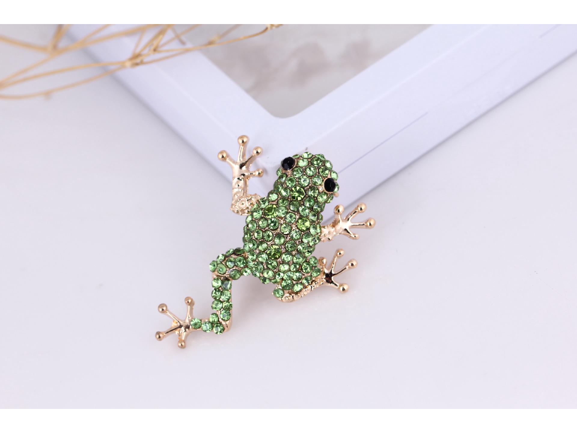 

Европейская и американская мода Lanhao, полная бриллиантовая брошь-лягушка - аксессуар в виде мультяшного животного
