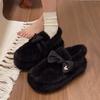 Retro thick-soled inner height-increasing girls' fluffy shoes, autumn and winter outer wear, velvet single shoes, warm snow cotton shoes, Doudou shoes
