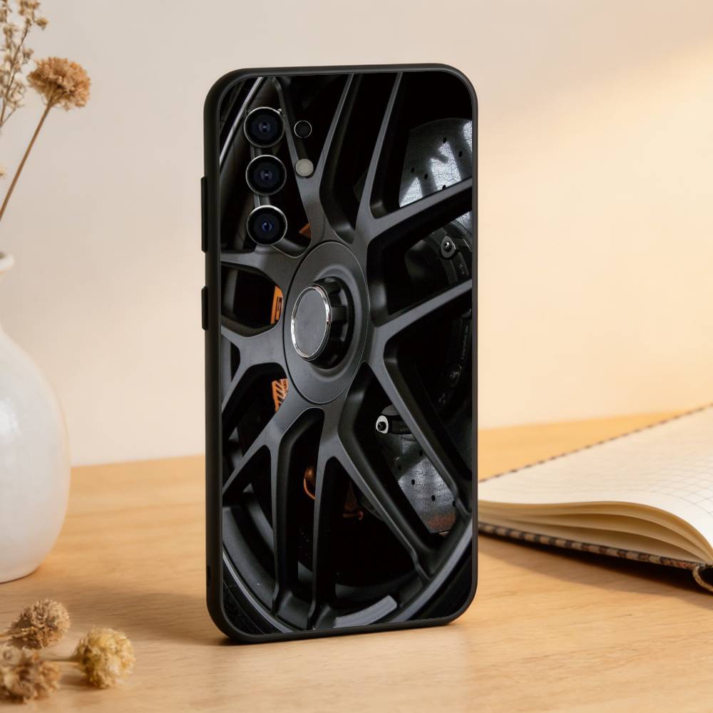 Car Wheel Bone Phone Case For Samsung S25,S24,S21,S22,S23,S30,Ultra,S20,Plus,Fe,Lite,Note,10,Black Cover