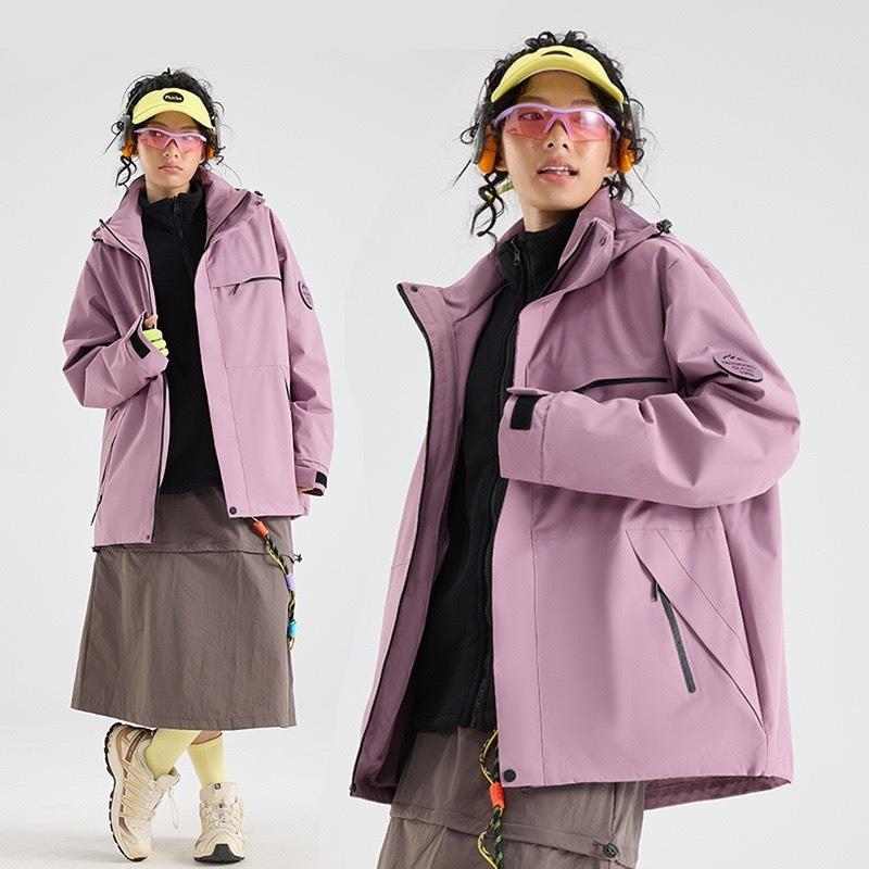 Jacket women's outdoor hiking suit fleece liner windproof and waterproof three-in-one jacket men's customization