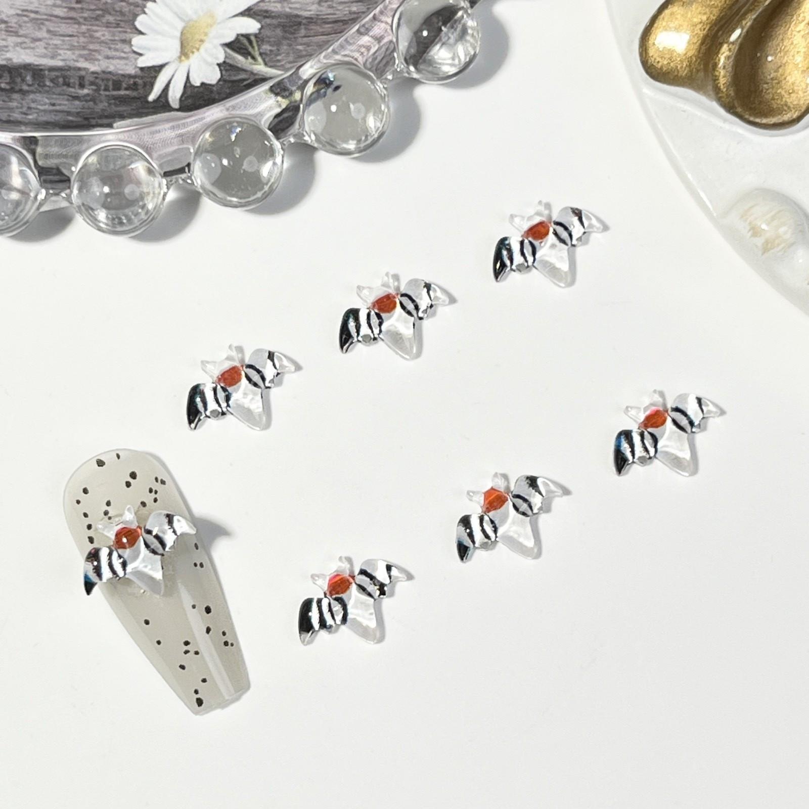 

Хэллоуин Аксессуары для ногтей Темный стиль Мультяшные смоляные аксессуары Ручная работа DIY Украшение для ногтей One Size белый