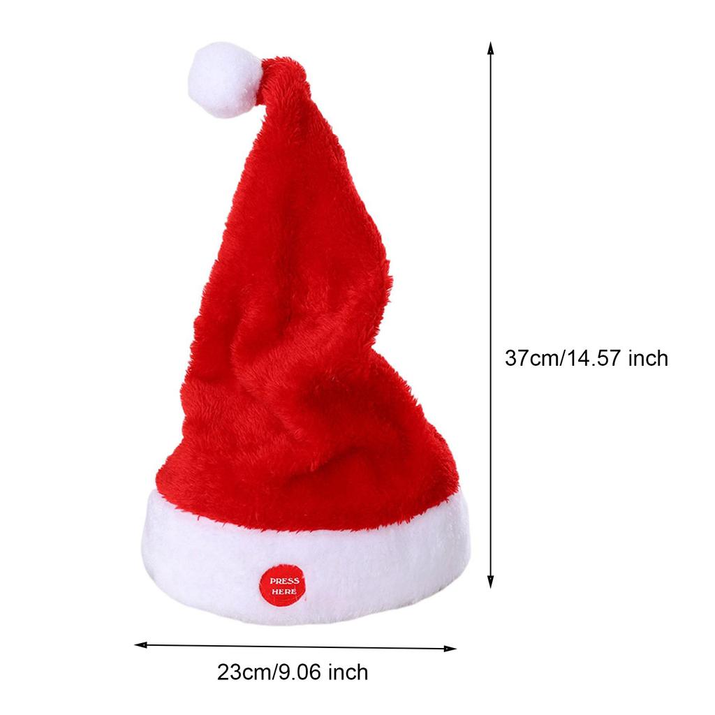Musical Dance Christmas Santa Hat Singing Dancing Moving Electric Patchwork Hat Plush Adult Hat Winter Warm Xmas Party Gifts