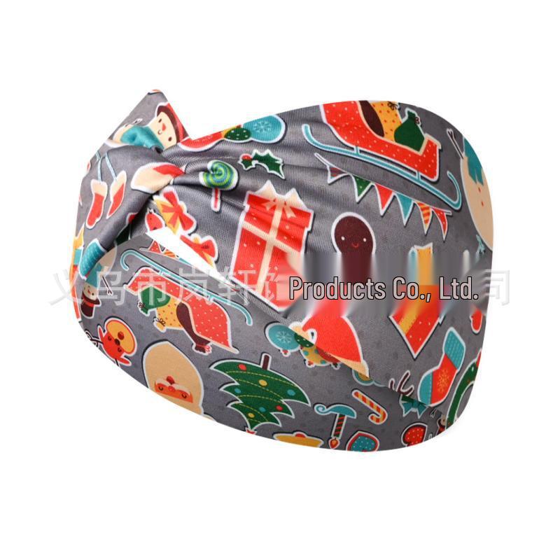 Women's Christmas Sweatband Headband: Sweat-Absorbing Hairband for Fitness, Yoga, and Running