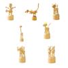 Cartoon Mini Desktop Movable Puppet Figurines Home Decorations Craft Toy Gift for Kids Adult Wooden Animal Ornament