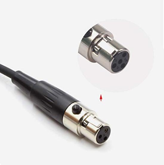 4-Pin Mini XLR Microphone Compatible with Shure BLX14, SLX14, QLXD14, and SVX14 Bodypack Transmitters