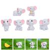 6 Pcs Elephant Ornament Mini Figures for Kids Adornment Figurine Shape Resin Lovely Small Model Miniature