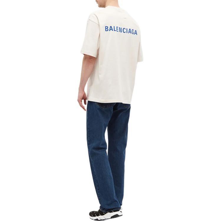 Balenciaga FW20 T Shirt Loose Fit Men's Ecru 612966TIVG59055