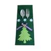 4 Pieces/Set Christmas Tree Dinnerware Holder Bag Cutlery Storage Pouch Decoration Organizer Fork Spoon Festival Party