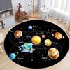 Outer Space Planet Print Round Carpet Bedroom Rug Computer Chair Swivel Floor Mat Living Room Cartoon Children's Room Floor Mat
