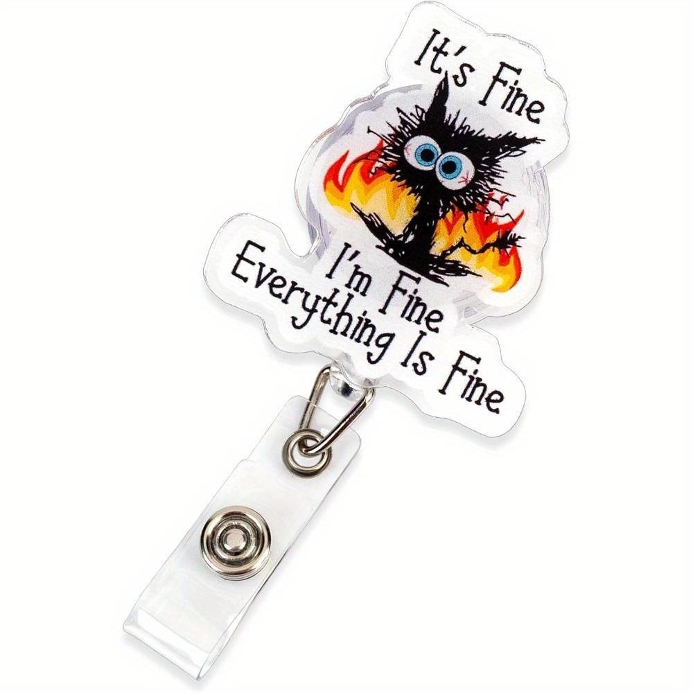 

Бейдж-ролик медсестры Отлично, я в порядке . Выдвижной ID-клип для медицинских ассистентов и офисных сотрудников. прозрачный