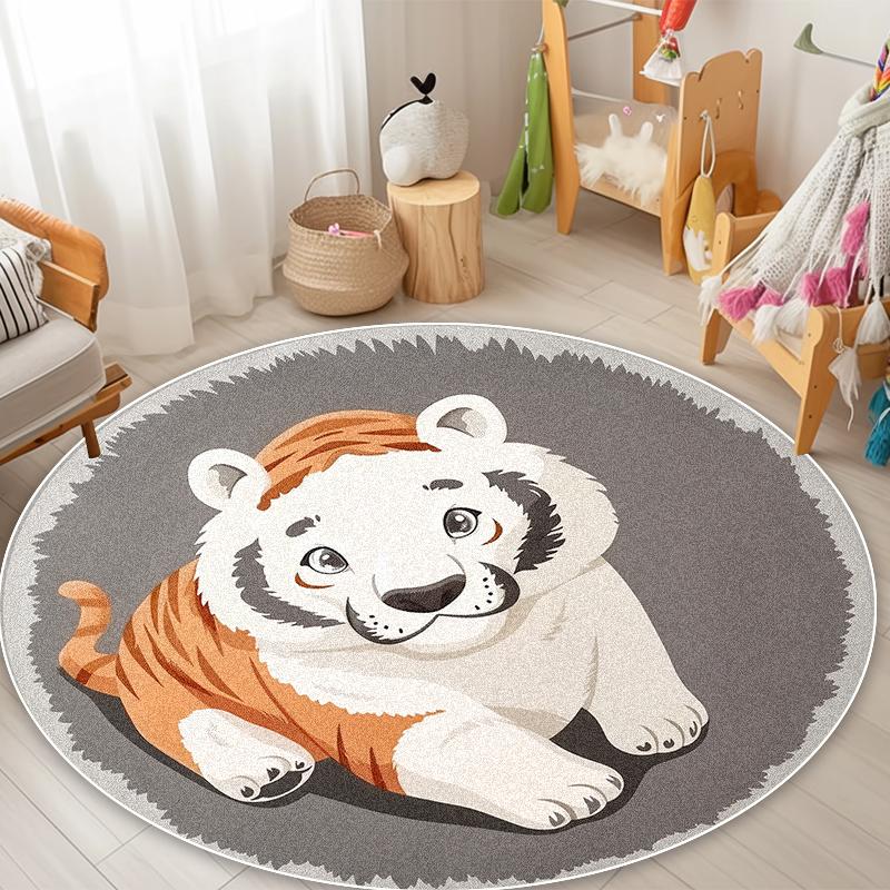 Niedliche Kleine Tiere Runder Teppich Wohnzimmer Heimdekoration Kurzflor Schlafzimmer Weiche Teppiche Kinderruhebereich Rutschfeste Bodenmatten