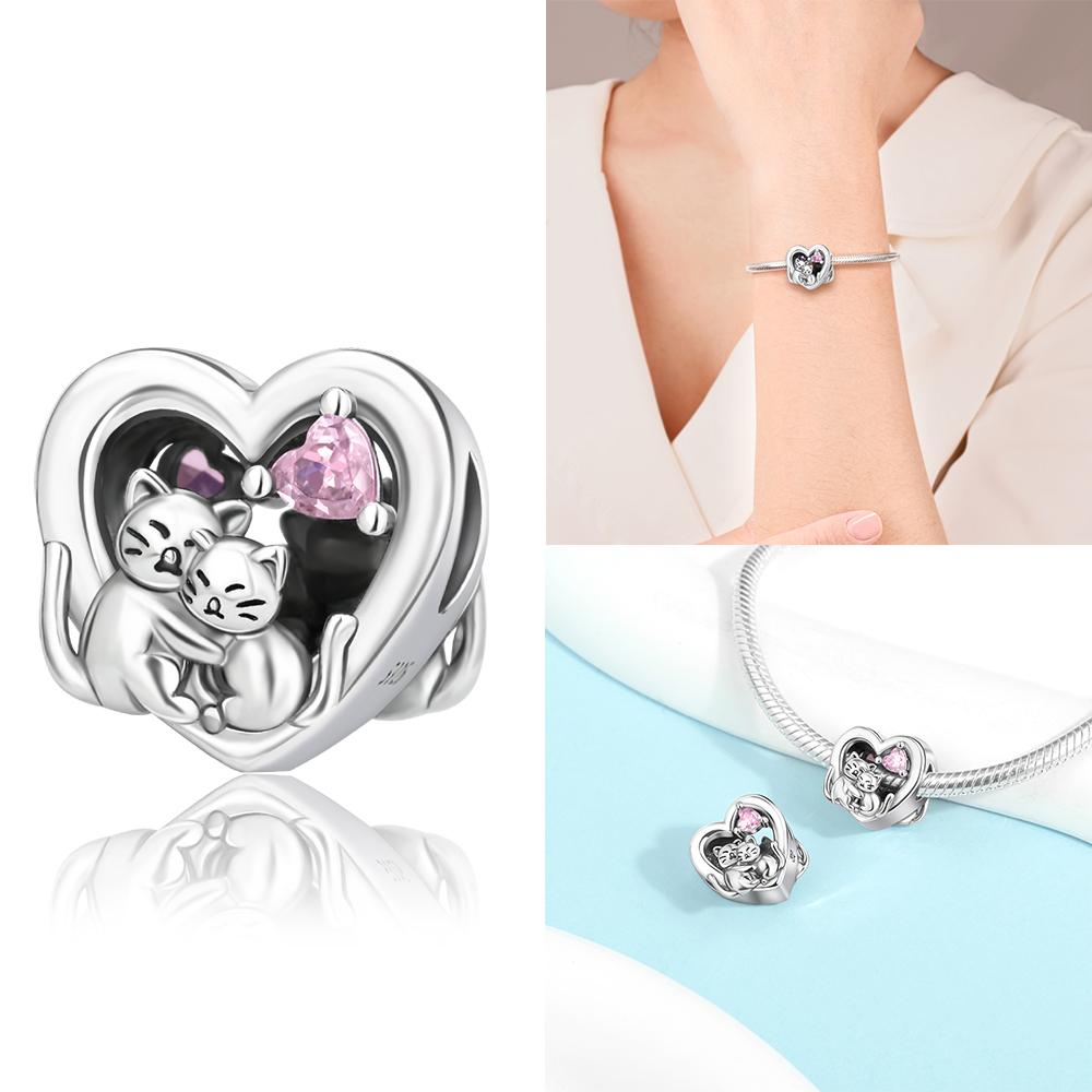 Zircon Heart Clip Charms Flower Clover Charm Copper Sea Turtle Beads Fit Diy Original Bracelet Jewelry