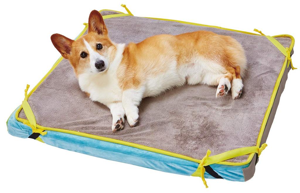 Legowisko Petio z włókna o wysokiej sprężystości ułatwiające obracanie się, z zmywalnym wodoodpornym materacem, rozmiar średni