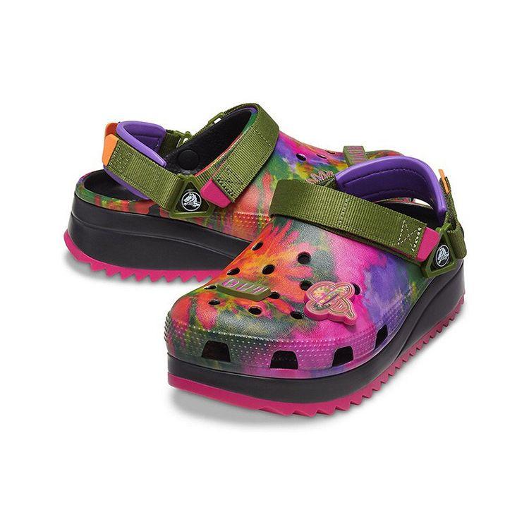 Crocs Classic Hiker Peace Out Green Women Sneakers Tie-Dye 207295-988