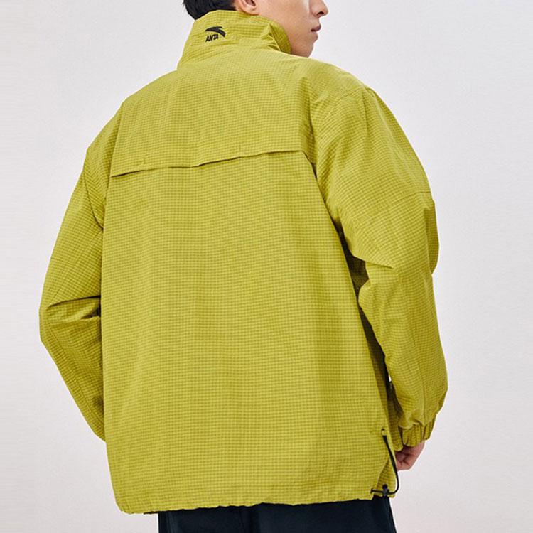 Anta Domineering Series Large Pocket Woven Stand Collar Logo Sports Jacket Men Jackets Bright-Yellow 152218613-3