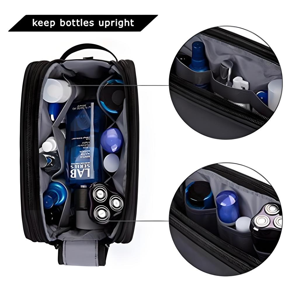 Travel Toiletry Organizer Dopp Kit Layered Multiple Pockets Cosmetics Toothbrush Arrange Storage Bag Casual Solid Color Handbag