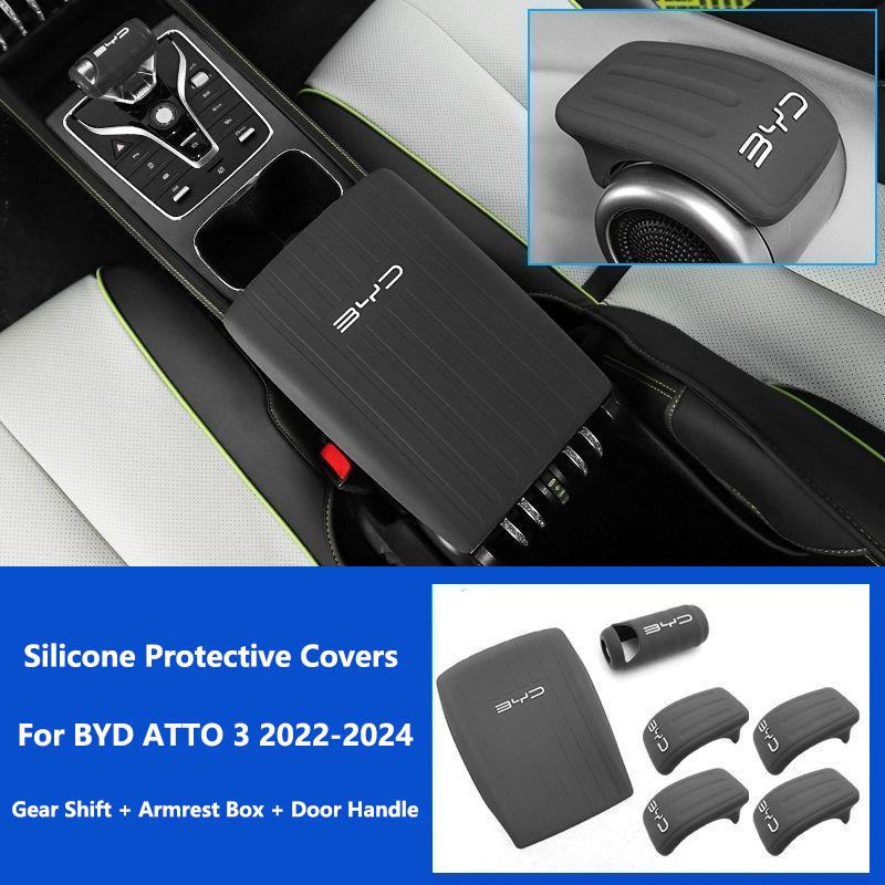 

Atto 3 Door Handrail Silicone Cover For BYD Yuan Plus 2022-2025 Gear Shift Armrest Box Protection Cover Car Interior Protection For RHD