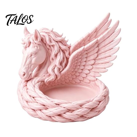 Entryway Catchall Tray 3D Printed Pegasus Jewelry Organizer Bowl, Winged Horse Trinket Tray, Elegant Small Item Storage Bowl Sculpture Desktop