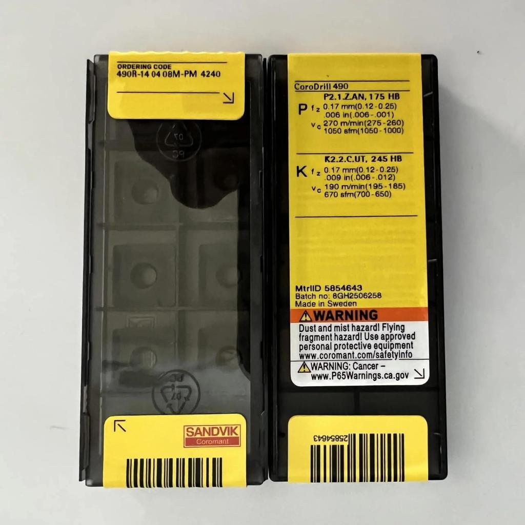 Original Sandvik / 490R-140408M-PM 4240 / CNC Lathe Carbide Blade 10 PCS