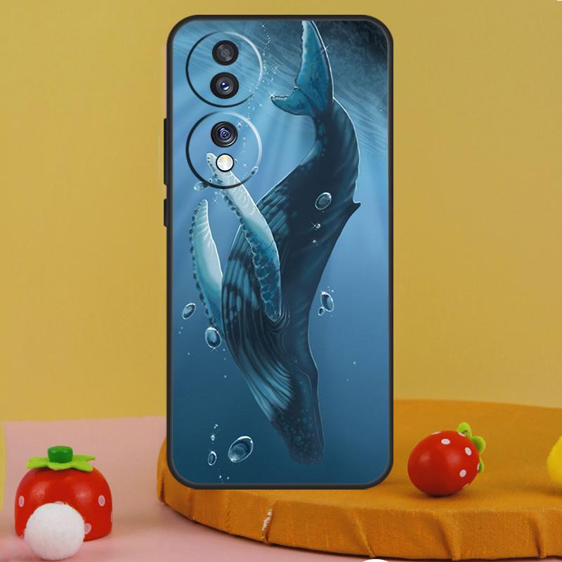 Beautiful Blue Whale Painting Case For Honor 200 Pro X9c X9a X8a X7a X6a X7 X8 X9 X8b X9b Magic 5 6 50 70 90 Lite Cover