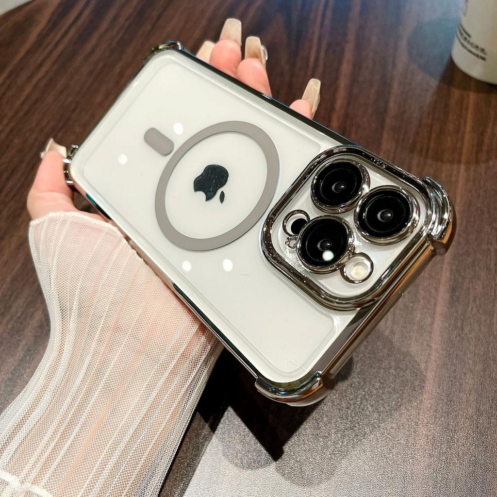 Airbag Vier Ecken Sturzsichere Hülle Geeignet für IPhone16Pro Handyhülle Magnetische Schutzhülle Apple 14plus Hülle