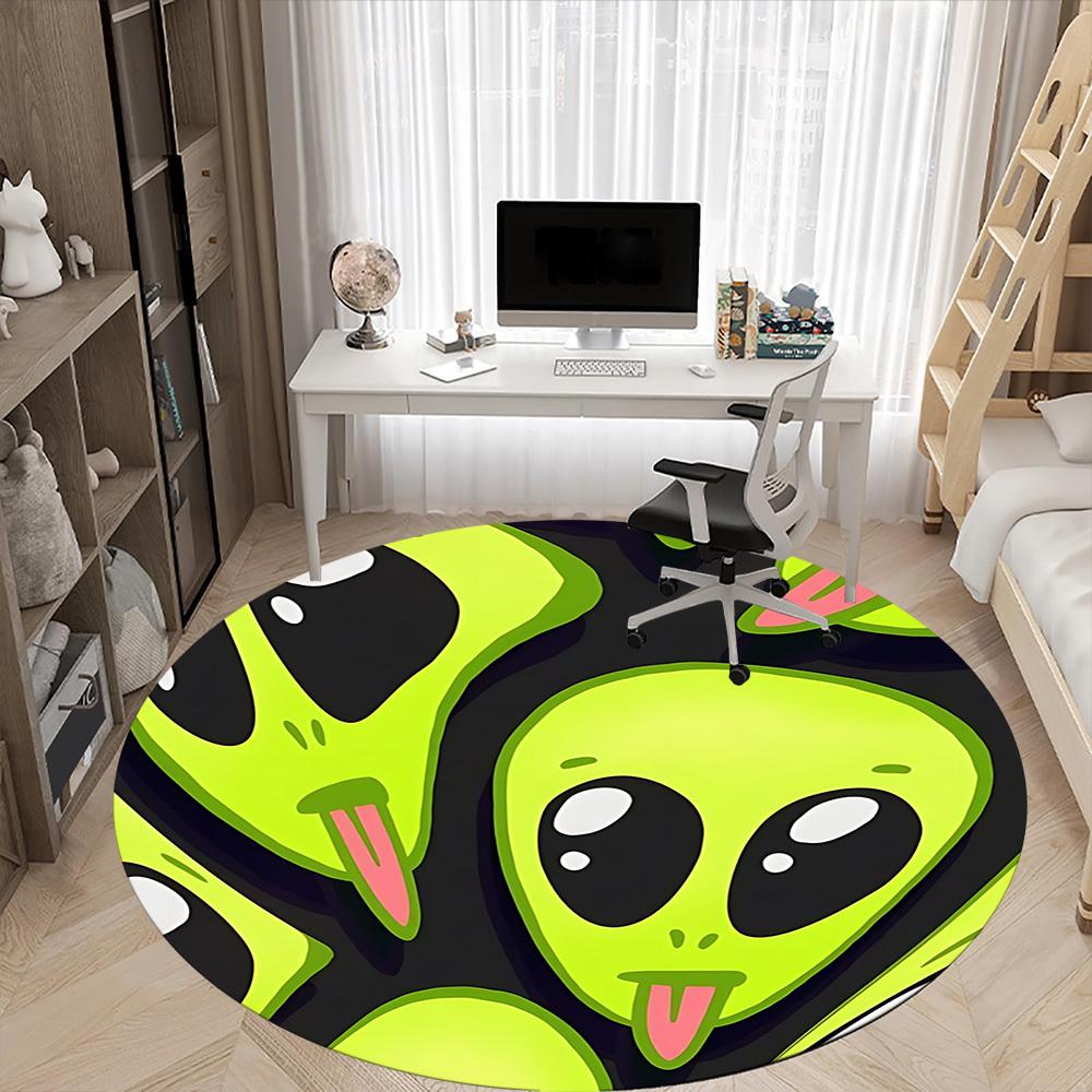 1PC Alien Face Chair Carpet for Office, Indoor Non-Slip Washable Carpet, Soft Comfortable Mat For Office Room yy250930243