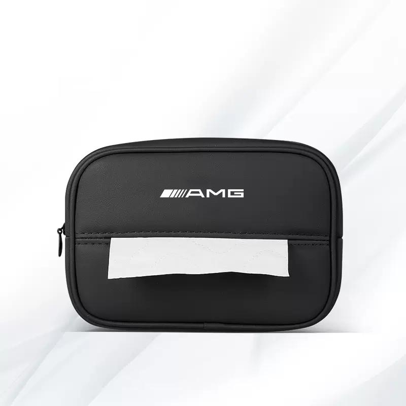 GLC GLB Car Logo Tissue Box Seat Hanging Paper Towel Storage Bag For Mercedes Benz AMG W205 W203 W220 W206 W211 W212 W201 W176