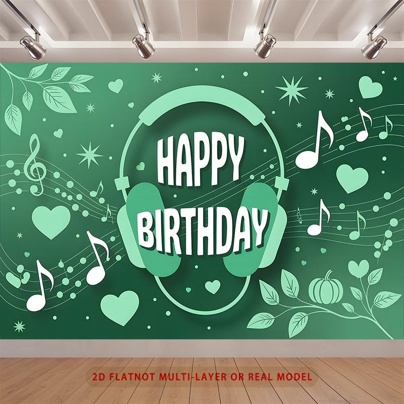 Party Backdrop Birthday Green Photo Booth Background Front Door Decor