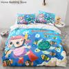 Cartoon Sea Animals Bedding Sets Soft Polyester Kids Boys Bed Linen Queen King Full Single Size Dinosaur Duvet Cover Sets Gifts