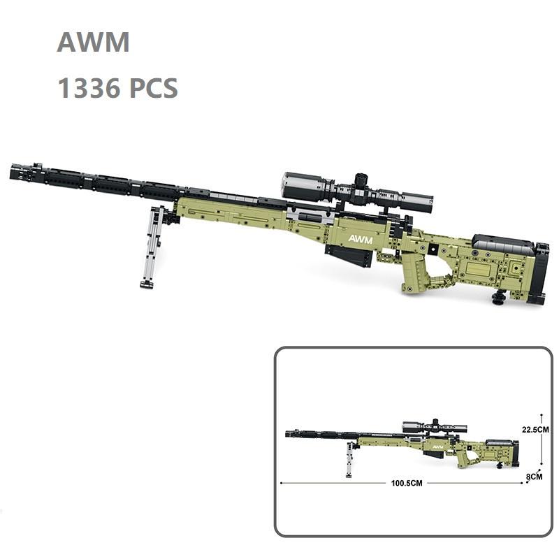 Toy Gun Assembly Building Blocks MOC Models QBU191 Rifle Desert Eagle AK47 AWM M416 MCX Assault Rifles Boys Educational Gifts