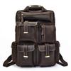 Men'S Retro Backpack Multi-Pocket Crazy Horse Leather Travel Bag Outdoor Leather Large Capacity Mountaineering Travel Bag