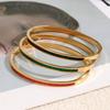 MamacitaSlay 316L Stainless Steel Zircon Bangle 18K Gold Plated Waterproof Jewelry For Women Minimalist Stackable Bracelet Gift