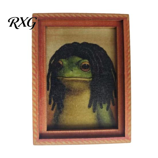 Hair Style Frog Magnet Abstract Refrigerator Magnet, Framed Hairstyle Fridge Animal Frame Home Kitchen Office Decoration Party Favors Magnetic