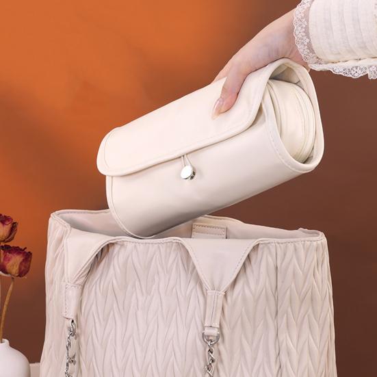 Travel Makeup Brush Bag Roll Up Makeup Brush Organizer 12 Slots Makeup Brush Case with Zipper Pocket for Cosmetic Essentials Makeup Brushes