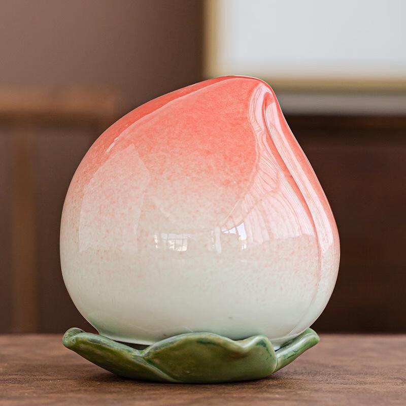 

Ceramic Longevity Peach Tea Caddy