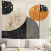Abstract Art Tapestry  Modern Geometric Wall Decor Orange Black Beige Design for Dorm Bedroom 100x150cm39x59in