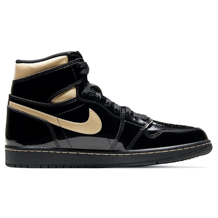 Air Jordan 1 Retro High OG Black Metallic Gold Unisex Sneakers 555088-032
