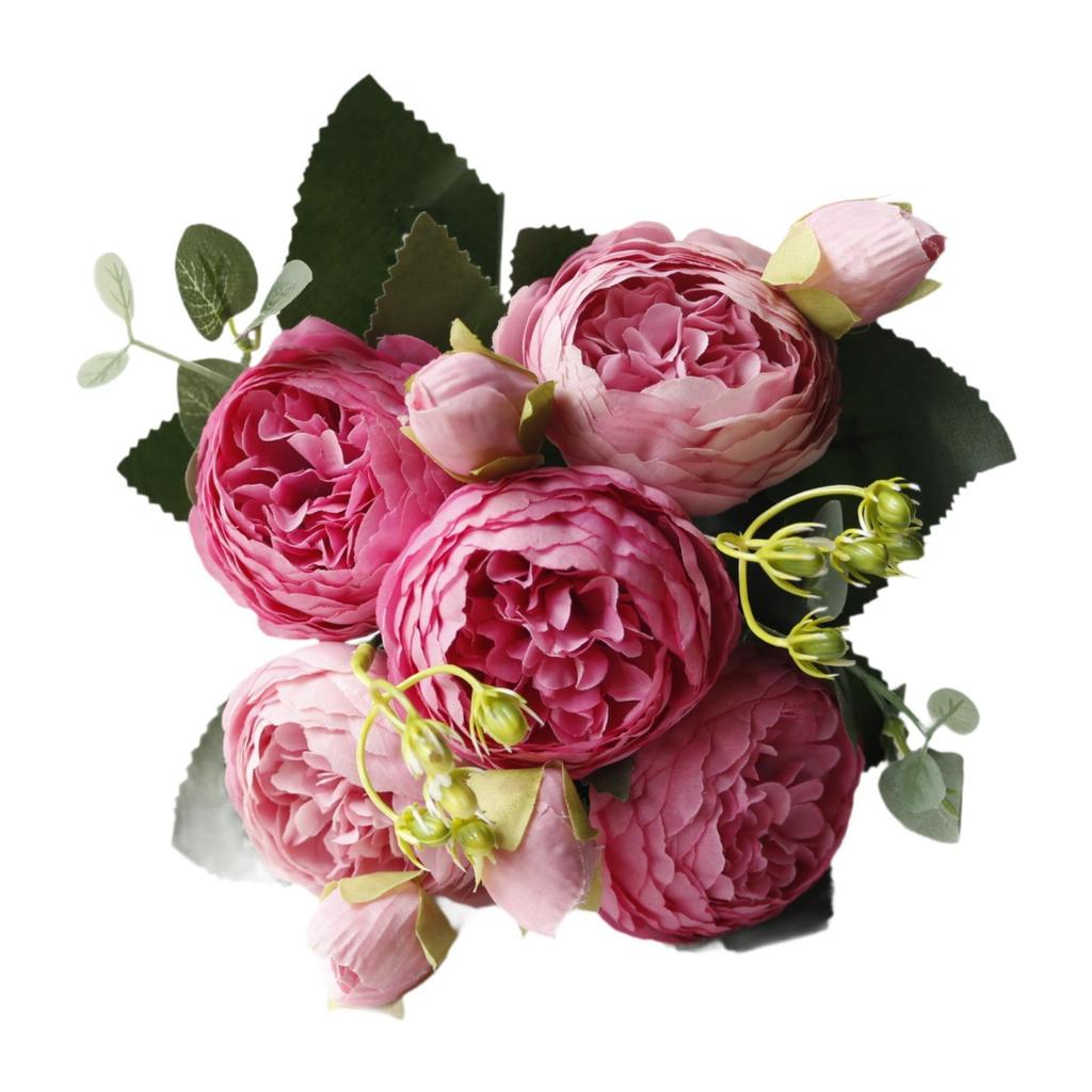 Artificial Roses Silk Flowers Artificial Wedding Bouquet Elegant Fake for Party Office Garden Engagement Decor