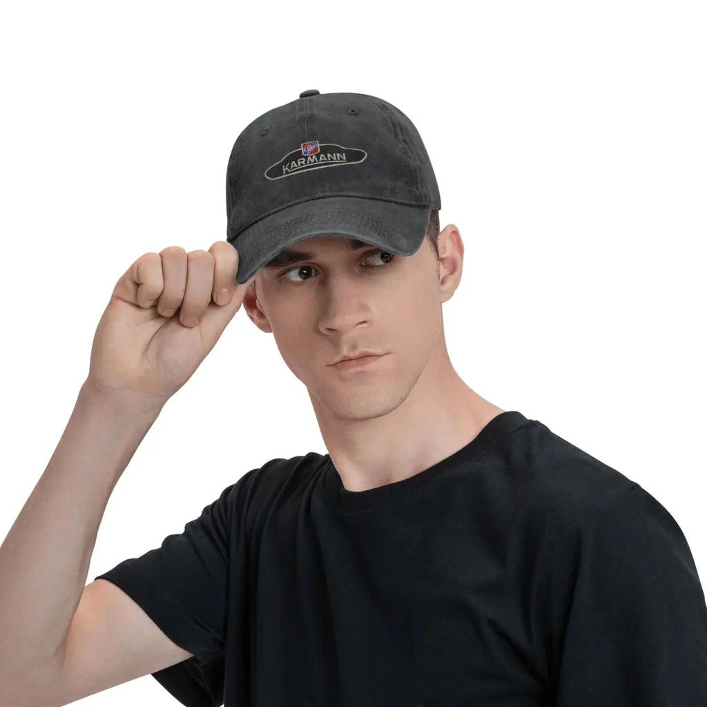 KarUnisexn Ghia Emblem Baseball Caps Snapback Washed Denim Hats Adjustable Casquette Streetwear Baseball Cowboy Hat for Unisex