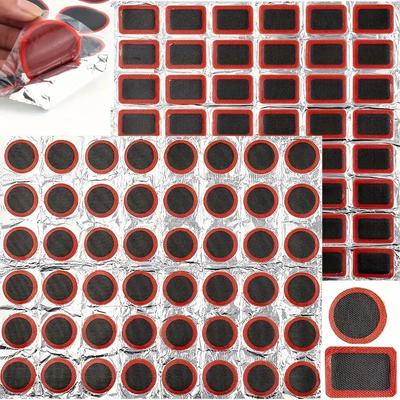 48 Stk. 2,5 mm Fahrrad Klebefreie Reifenflicken Werkzeug Schnellreparatur Reifenschlauch Schutzflicken Klebstoff Schnelltrocknend Fahrradzubehör