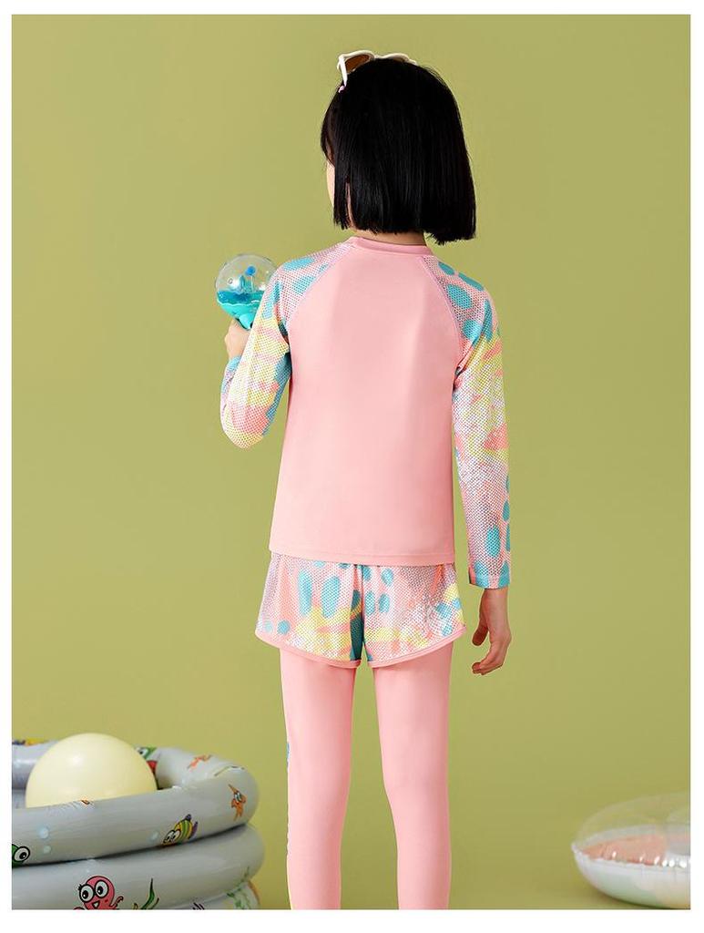 Maillot de bain pour fille à manches longues et pantalon - Protection solaire d'été, Tailles S/M/L
