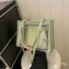 2pcs/set PU Leather Transparent Jelly Bag Large Capacity Handbag PVC Composite Tote Bags  Travel