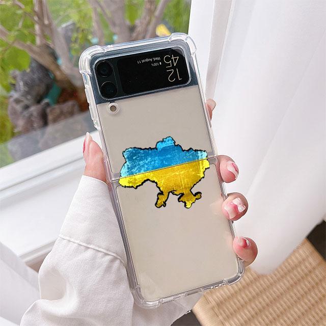 

Розкішний чохол з прапором України для Samsung Galaxy Z Flip 3 4 5G Funda Z Flip3 Clear PC Hard Shockproof Back Phone Coque Shell Samsung Z Flip4 5G