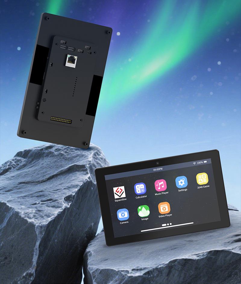 Écran tactile capacitif ESP32P4 7" avec 32 Mo de PSRAM, 16 Mo de Flash, résolution 1024x600, WiFi et Bluetooth