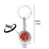 Rotating Sports Ball Keychain: Basketball, Football, Rugby, Baseball Pendant for Enthusiasts